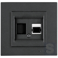 Розетка з портом для оптоволоконного кабелю, оптична розетка Arvia Electric KAREN Димчастий (20 04 2000 252)